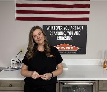 Head shot of female ServPro Greensboro North employee with blonde hair and blue eyes.